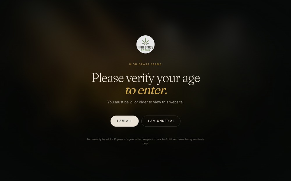 High Grass Farms website